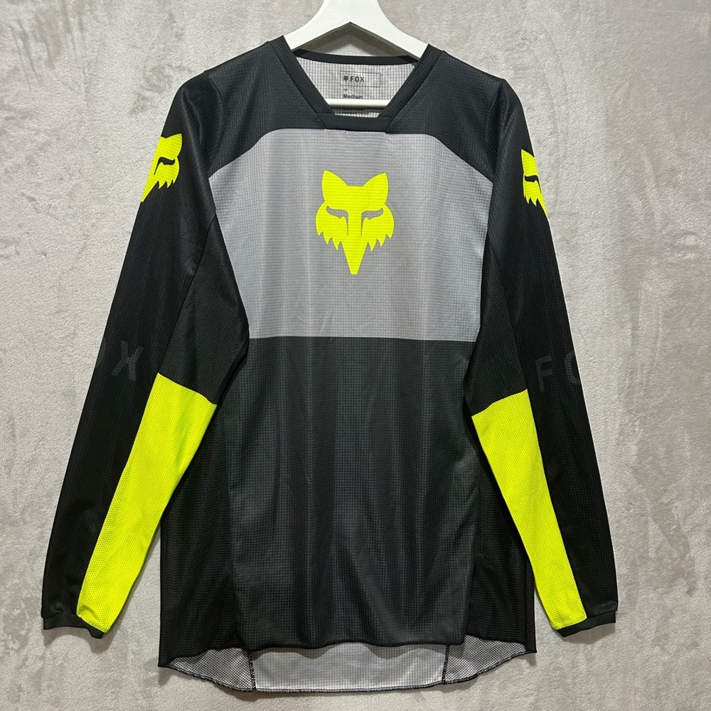 Fox Racing 180 Motocross Jersey Mens Medium Black Grey Yellow 33702